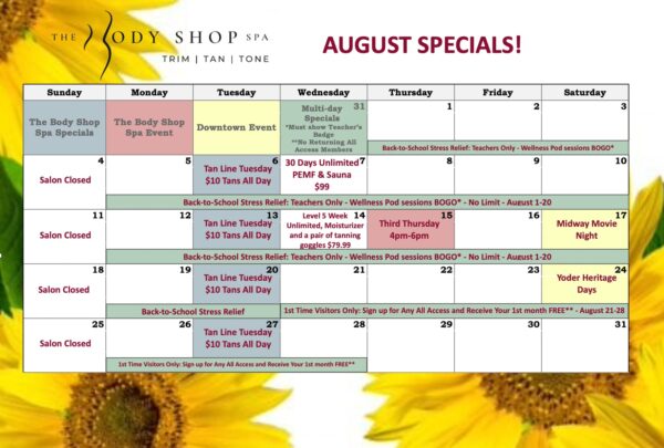 August 2024 Specials Updated